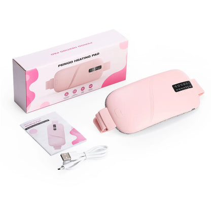 Women Menstrual Heating Pads Effective Hot Compress Period Relief Belt Rechargeable Heated Waist Massager Tools
