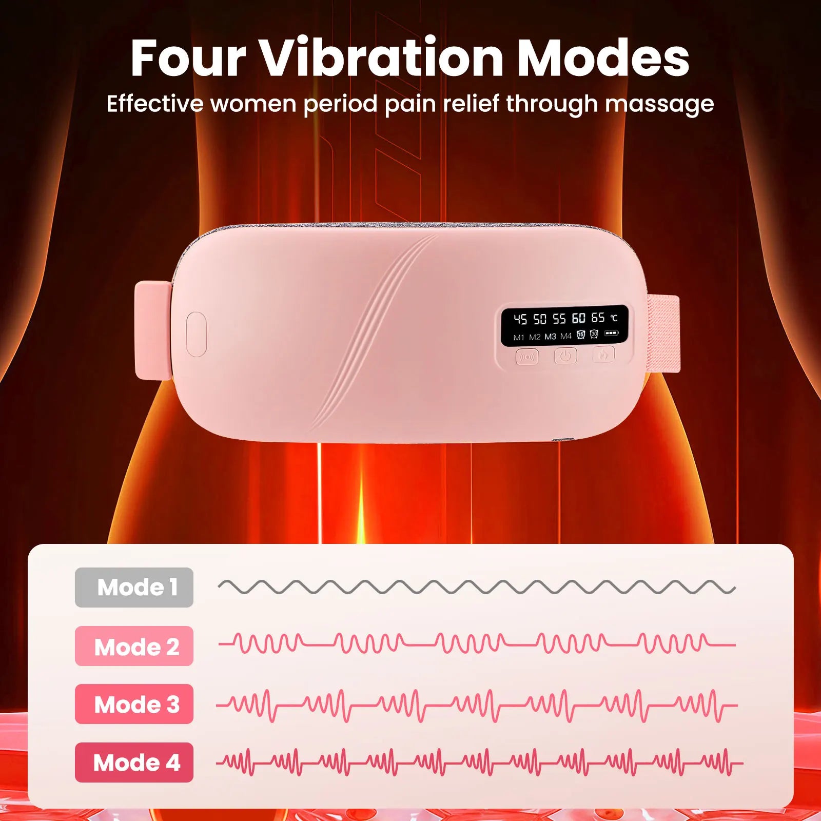 Women Menstrual Heating Pads Effective Hot Compress Period Relief Belt Rechargeable Heated Waist Massager Tools